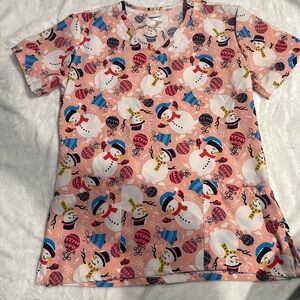 Snowman scrub top